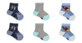 Bio-Baumwollsocken für Babys – Weltall-Motiv – Blau, Beige, Grau (6 Paar)