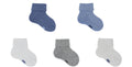 Chaussettes Bébé Sans Couture en Coton Écologique - Bleu, Blanc, Beige, Gris (5 paires)